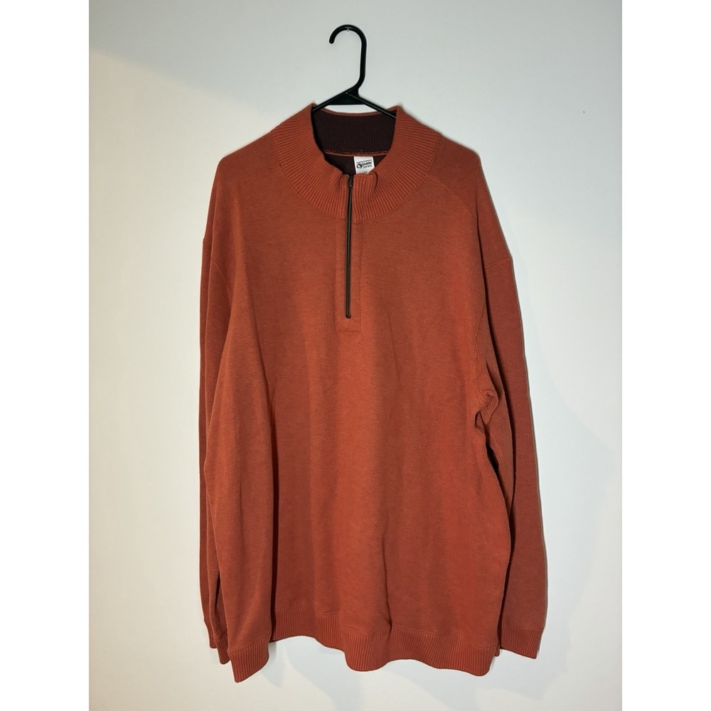 Gander Mountain Guide Series men's 1/4‎ zip pullover sweater burnt orange 2XL